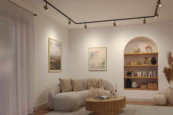 P 94917 URail lištový spot Luxe GU10 max. 10W 230V zlatá mat/černá mat - PAULMANN