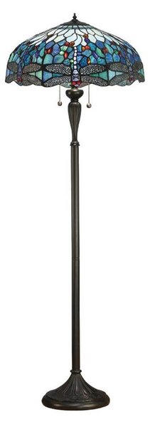 Endon 64069 - Stojací lampa Tiffany DRAGONFLY 2xE27/60W/230V pr. 50 cm
