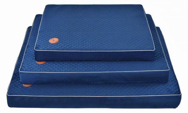 Lauren Design Ortopedická matrace pro psy Hector, modrý velvet Velikost: M (70x60x8 cm)