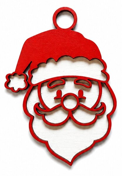 Z rodinné dílny Dřevěná vánoční ozdoba Santa Claus – svítí ve tmě | Ruční výroba Provedení: Nesvítící