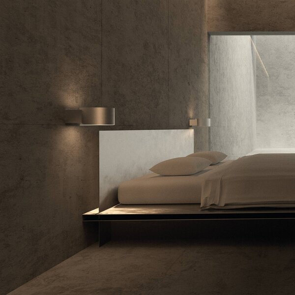 PURE LED nástěnné svítidlo Clipse, bronzová barva, hliník Ø 15 cm, stmívatelný, Bronz / starožitná mosaz, Obývací pokoj / jídelna, Hliník, Moderní, Nástěnné svítidlo