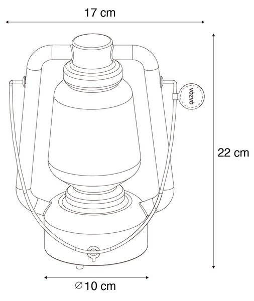 Stolní lampa dobíjecí 22 cm IP44 bílá - Storm Mini