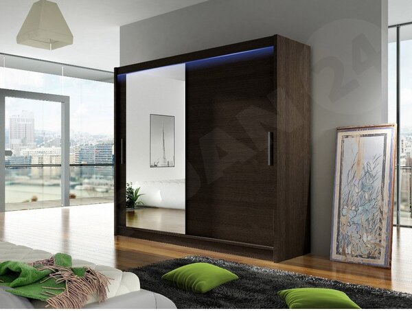 Skříň London VI, Barva: černá, Osvětlení: bez osvětlení 5902928050691