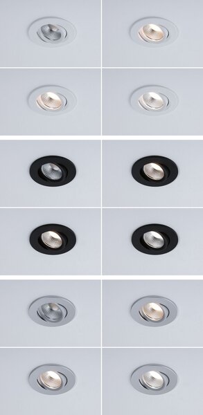 P 94944 LED vestavné svítidlo White Select Viona IP65 kruhové 85mm 25° 6W 230V 2700 - 4000K černá mat/bílá mat/matný chrom - PAULMANN