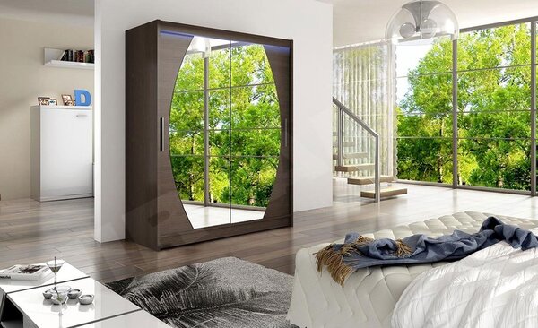 Skříň s posuvnými dveřmi Presto VIII, Barva: sonoma, Osvětlení: bez osvětlení 5902928088236