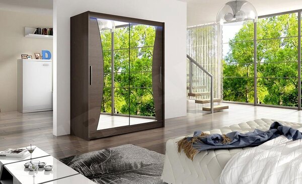 Skříň s posuvnými dveřmi Presto IX, Barva: lanýž, Osvětlení: bez osvětlení 5902928088342