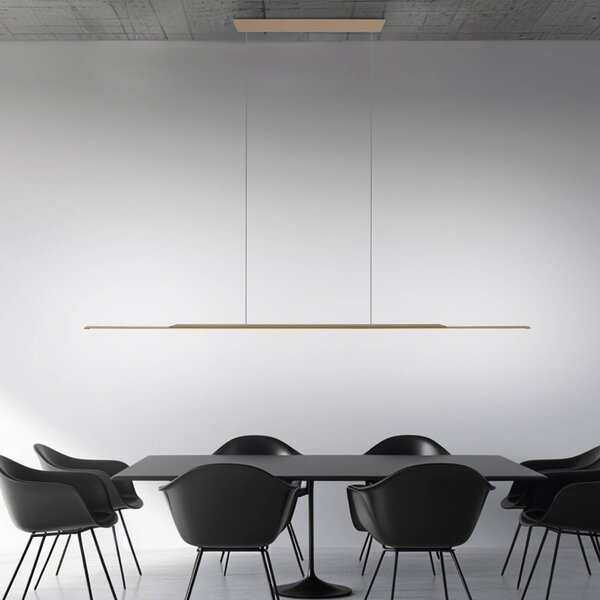 PURE LED závěsné svítidlo Povrch, bronz 160 cm hliník 3 000 K, stmívatelný, Bronz / starožitná mosaz, Obývací pokoj / jídelna, Hliník, Moderní
