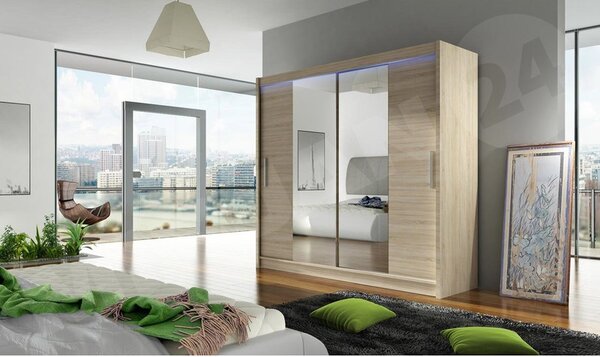 Skříň London II, Barva: kašmír, Osvětlení: bez osvětlení 5903211404436