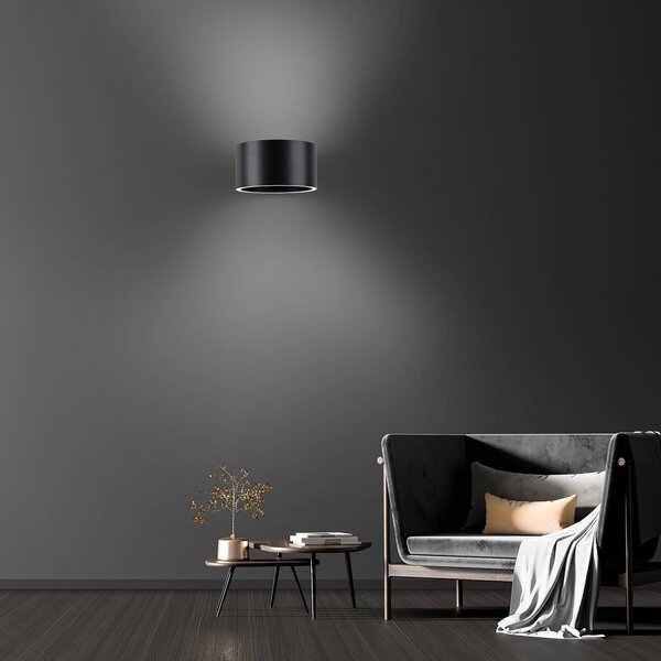 PURE Nástěnné svítidlo LED Clipse, šedé, hliník, Ø 15 cm, stmívatelný, Hliník / šedá / zinek, Obývací pokoj / jídelna, Hliník, Moderní, Nástěnné svítidlo