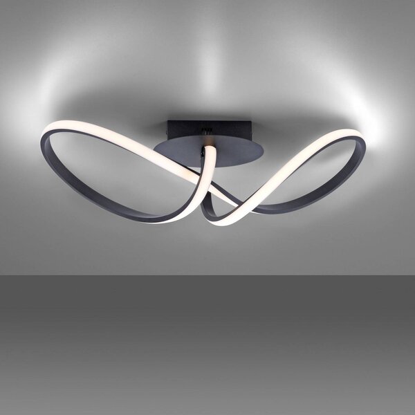 JUST LIGHT. GmbH LED stropní svítidlo Maria, stmívatelné, černá, stmívatelný, Černá, Ložnice, Hliník, Moderní
