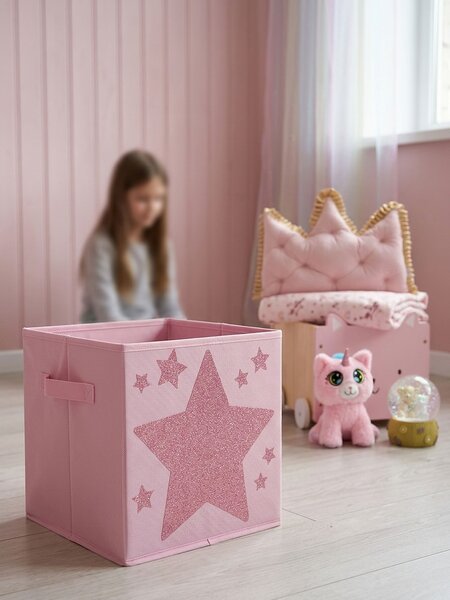 Sinsay - Skládací úložný box s motivem hvězd - růžová