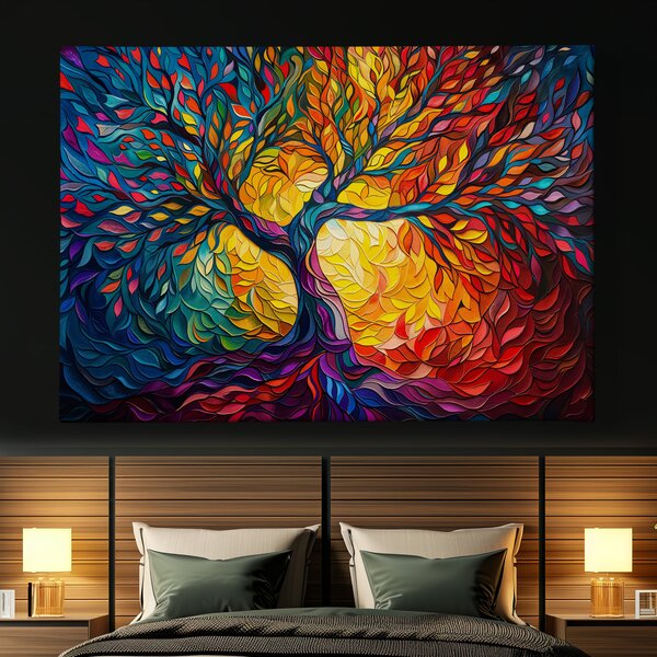 Obraz na plátně - Strom života Listy do větru FeelHappy.cz Velikost obrazu (šířka x výška): 40 x 30 cm