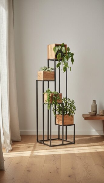 STOJAN NA KVĚTINY akácie černá, barvy akácie Ambia Home - Stojany na květiny