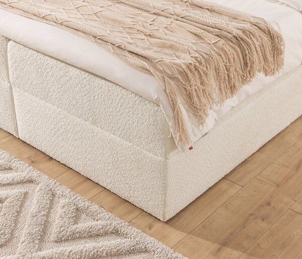Jednolůžková kontinentální postel 120x220 GADALUPA - černá + topper