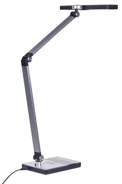 LED stolní lampa LACERTA s bezdrátovou nabíječkou Kov Stříbrná