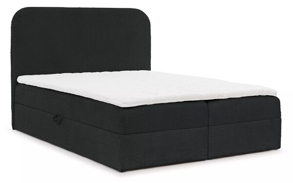 Jednolůžková kontinentální postel 120x220 GADALUPA - černá + topper
