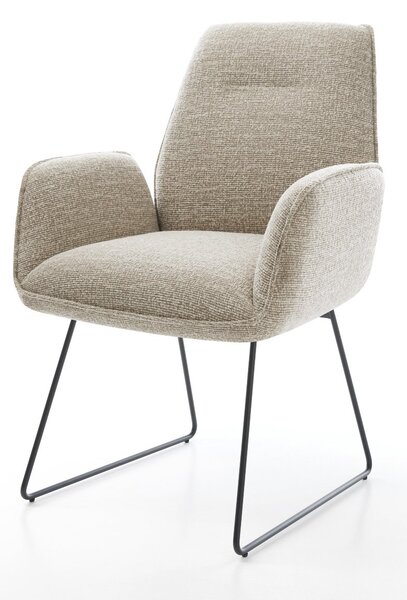 DELIFE Jídelní židle Zoa-Flex tkanina Měkký béžová tenká podnož černá taštičkové pružiny