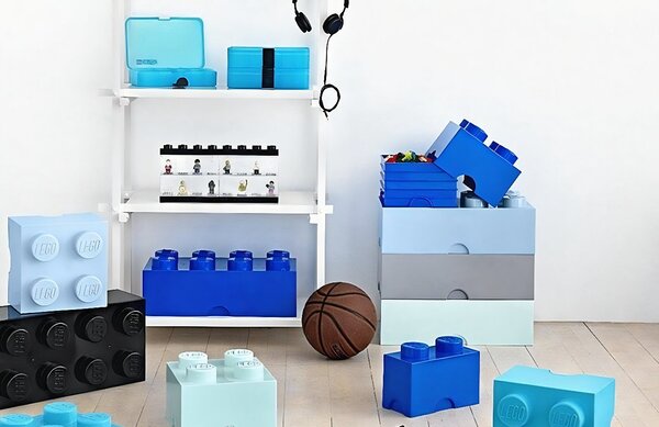 Světle modrý úložný box LEGO® Smart 25 x 50 cm