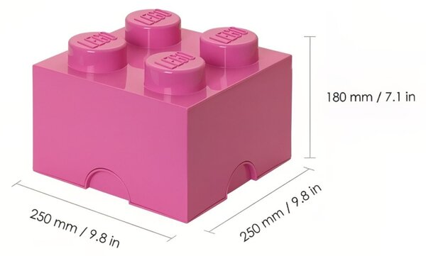Tmavě růžový úložný box LEGO® Smart 25 x 25 cm