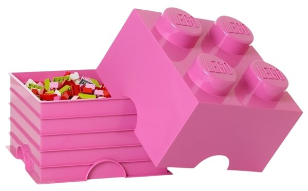Tmavě růžový úložný box LEGO® Smart 25 x 25 cm