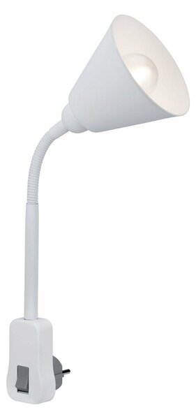 PAULMANN svítidlo do zásuvky Junus Flexarm E14 bílá vypínač na lampě 954.28 P 95428