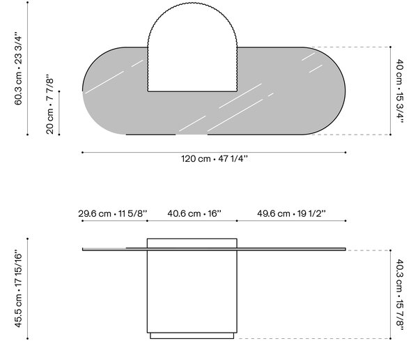 Lyon Beton konferenční stoly Strut Pill Coffee Table