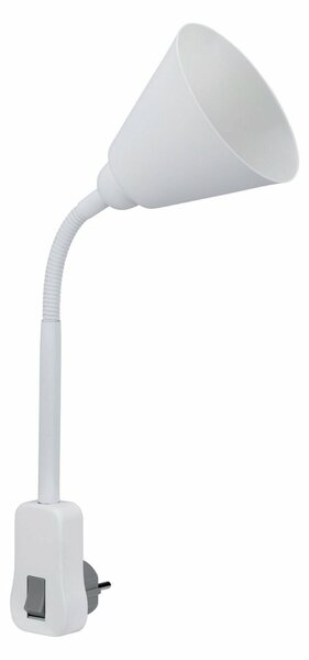 PAULMANN svítidlo do zásuvky Junus Flexarm E14 bílá vypínač na lampě 954.28 P 95428