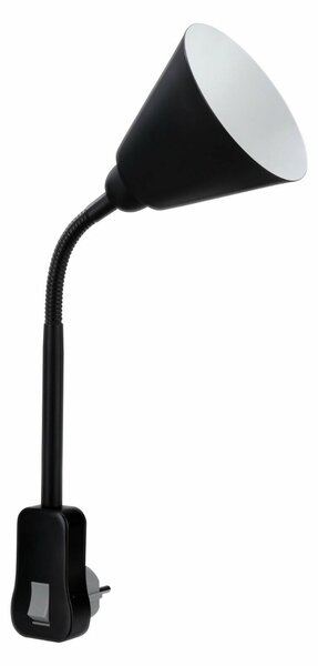 PAULMANN svítidlo do zásuvky Junus Flexarm E14 černá vypínač na lampě 954.27 P 95427