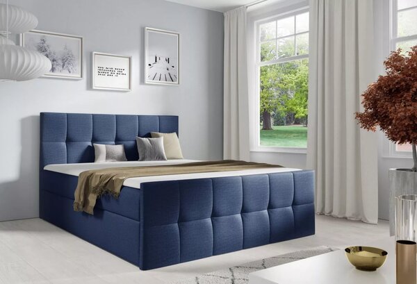 Jednolůžková postel CHLOE - 120x220, modrá 3 + topper ZDARMA