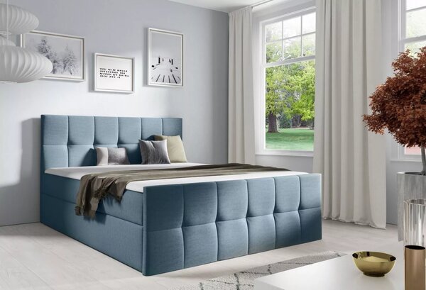 Jednolůžková postel CHLOE - 120x220, modrá 2 + topper ZDARMA