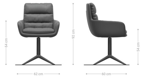 DELIFE Jídelní židle Abelia-Flex s područkami bouclé měkký tmavě béžová křížová podnož černá 360° otočný houpací funkce