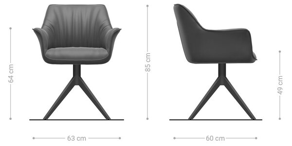 DELIFE Jídelní židle Keila-Flex s područkami bouclé měkký tmavě béžová křížová podnož široká černá 360° otočný houpací funkce