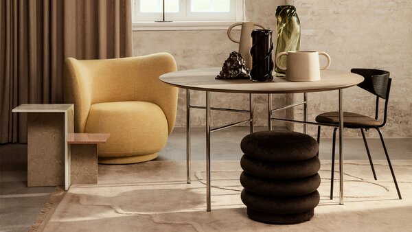 Ferm Living designové stoličky Pouf Faded Velvet Round