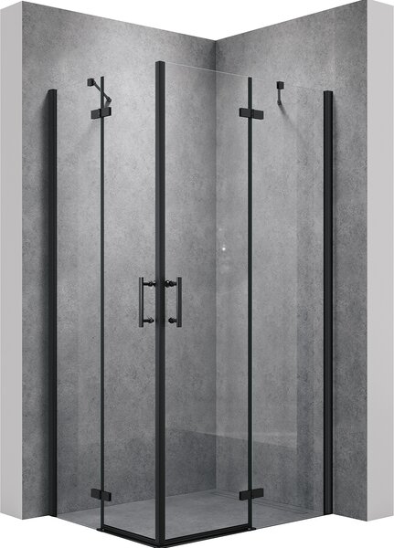 SONNI černý sprchový kout rohový vstupní sprchový kout závěsné dveře sprchový kout nano sklo rohový sprchový kout 80x100x195cm 6mm bezpečnostní sklo ESG