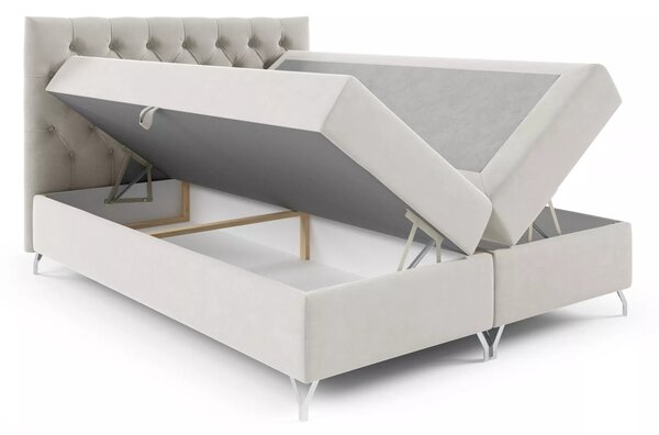 Boxspringová postel VENDELIN - 120x220, žlutá + topper ZDARMA