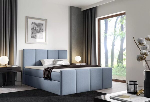 Postel s matrací a roštem LOLA - 120x220, světle modrá + topper ZDARMA