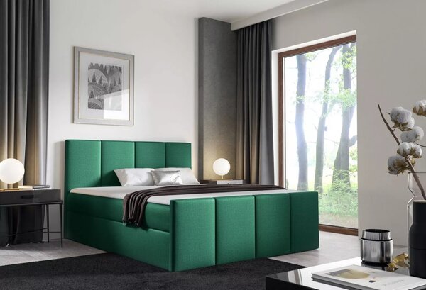 Postel s matrací a roštem LOLA - 120x220, zelená 1 + topper ZDARMA