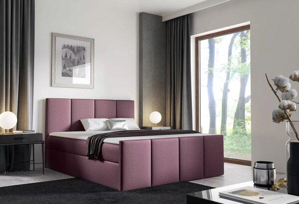 Postel s matrací a roštem LOLA - 120x220, fialová 1 + topper ZDARMA