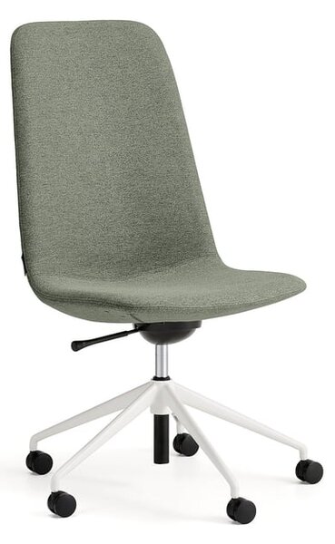 AJ Produkty Židle LANGLEY, středně vysoké opěradlo, s kolečky, bílá/zelenošedá