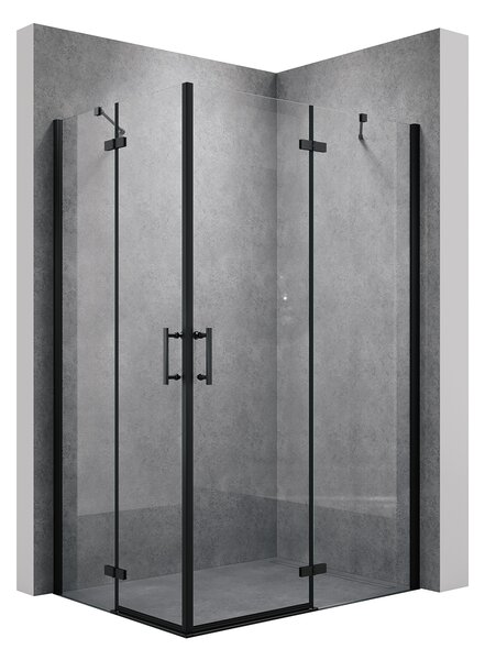 SONNI černý sprchový kout rohový vstupní sprchový kout závěsné dveře sprchový kout nano sklo rohový sprchový kout 90x120x195cm 6mm bezpečnostní sklo ESG