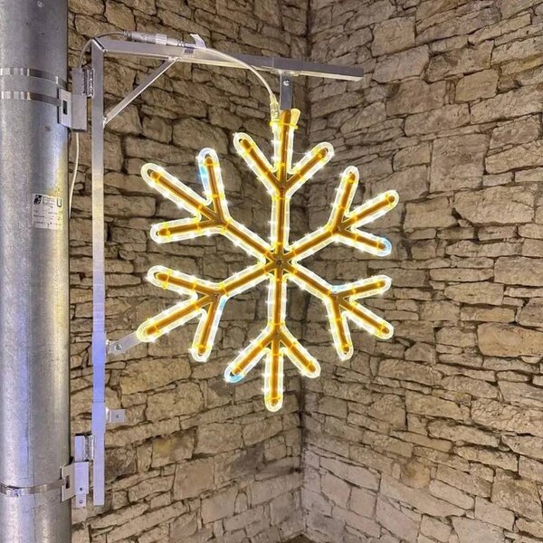 Vianočná sada pre obce: vločka Flash, strom 3–5 m Flash, 6× vločka VIII Flash pre verejné osvetlenie, 3D LED anjel 122 cm, teplá biela