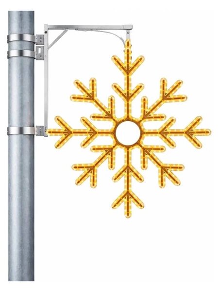 Vianočná sada pre obce „Veľká vločka X“ s jeleňom a laňou, strom 6–8 m Flash, 8× vločka X na verejné osvetlenie, 3D LED jeleň a laň 150 cm, teplá biela