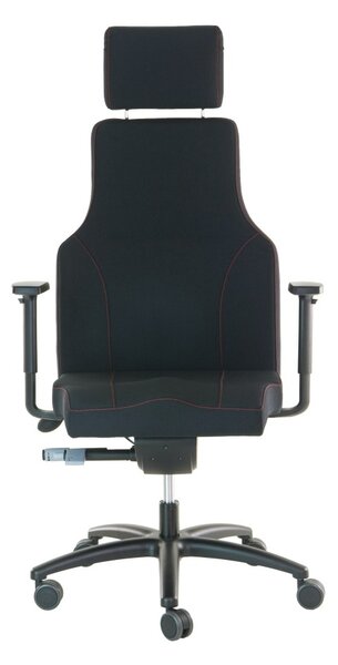 ALBA Ergonomická kancelářská židle PAULA - 24/7, černá látka / nosnost 160 kg