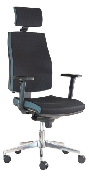 Kancelářská židle ALBA JOB s 3D podhlavníkem - černo-šedá