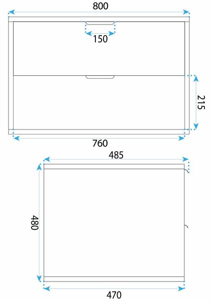 Koupelnová skříňka pod umyvadlo Rea Mono 80cm Oak