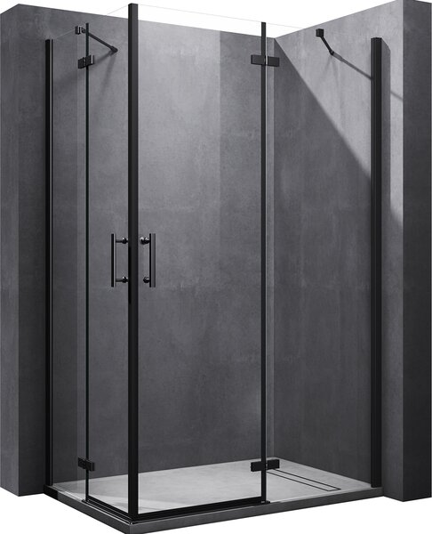 SONNI Černý sprchový kout s výklopnými dveřmi 90x120x195cm Nano 6mm ESG bezpečnostní sklo Sprchový kout Rohový vstupní sprchový kout Rohový sprchový kout