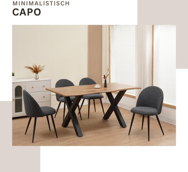 Jídelní židle Albatros s látkovým potahem Capo Anthracite - látka Stylový vintage design, látkový potah, čalouněná židle testovaná SGS - moderní kuchyňská židle, židle do jídelny nebo k jídelnímu stolu