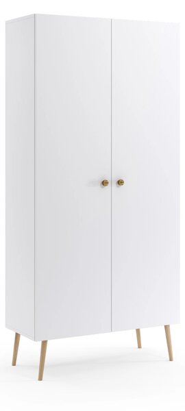 Policová skříň 87 cm NILSA - bílá / hnědá