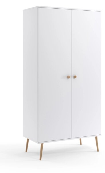 Kombinovaná skříň 100 cm NILSA - bílá / hnědá