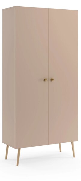 Policová skříň 87 cm NILSA - béžová / hnědá